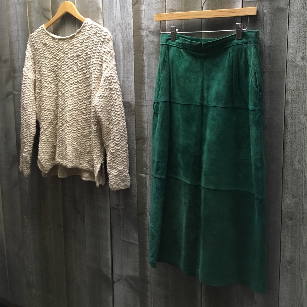Vintage pig suede skirt